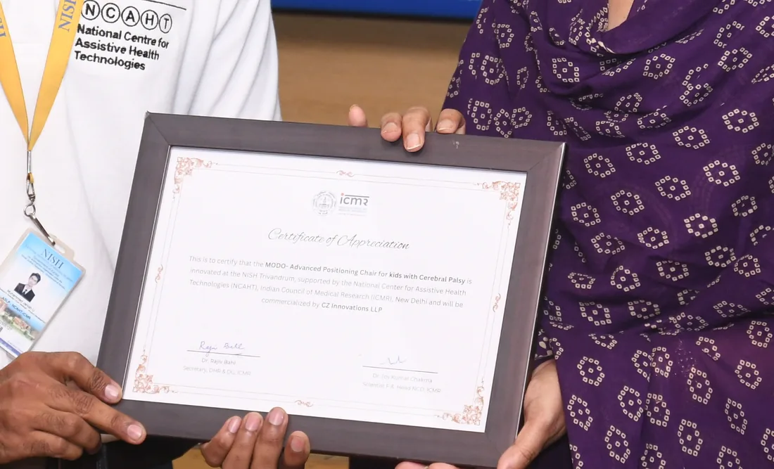 The ICMR Certificate of Appreciation for Modo